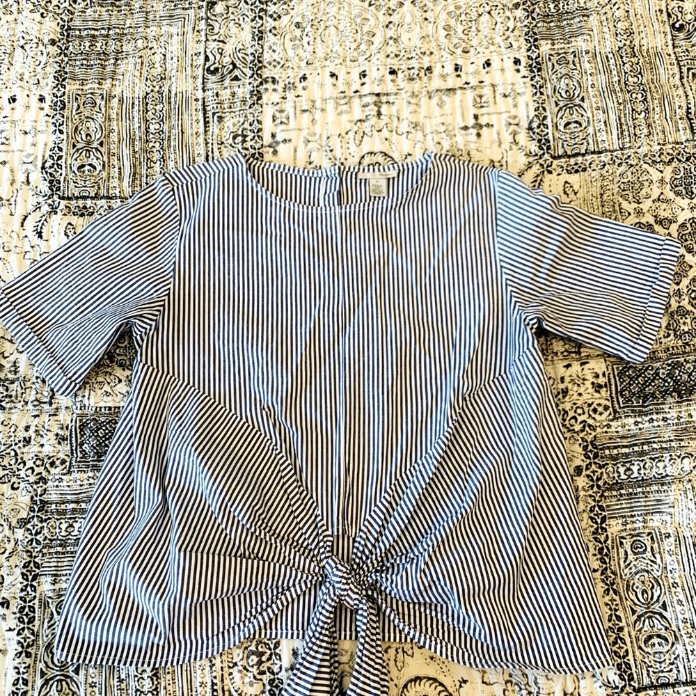 Halogen Tie Front Blouse